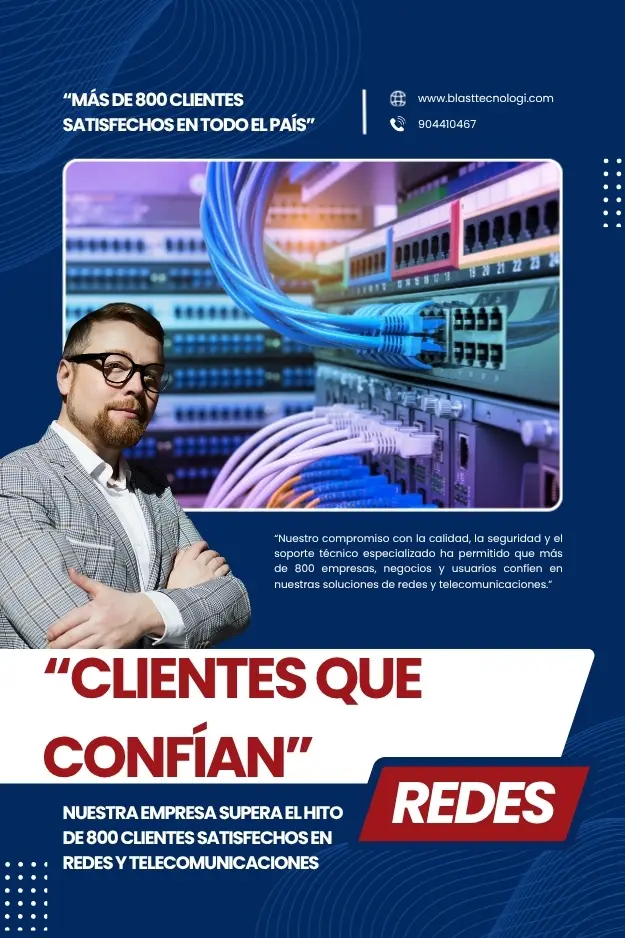 Más de 800 clientes satisfechos en redes y telecomunicaciones
