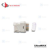 Jack RJ-45 Cat6 UltraMAX para Placas Plano/Angular color Negro Cod. U6-H01NB